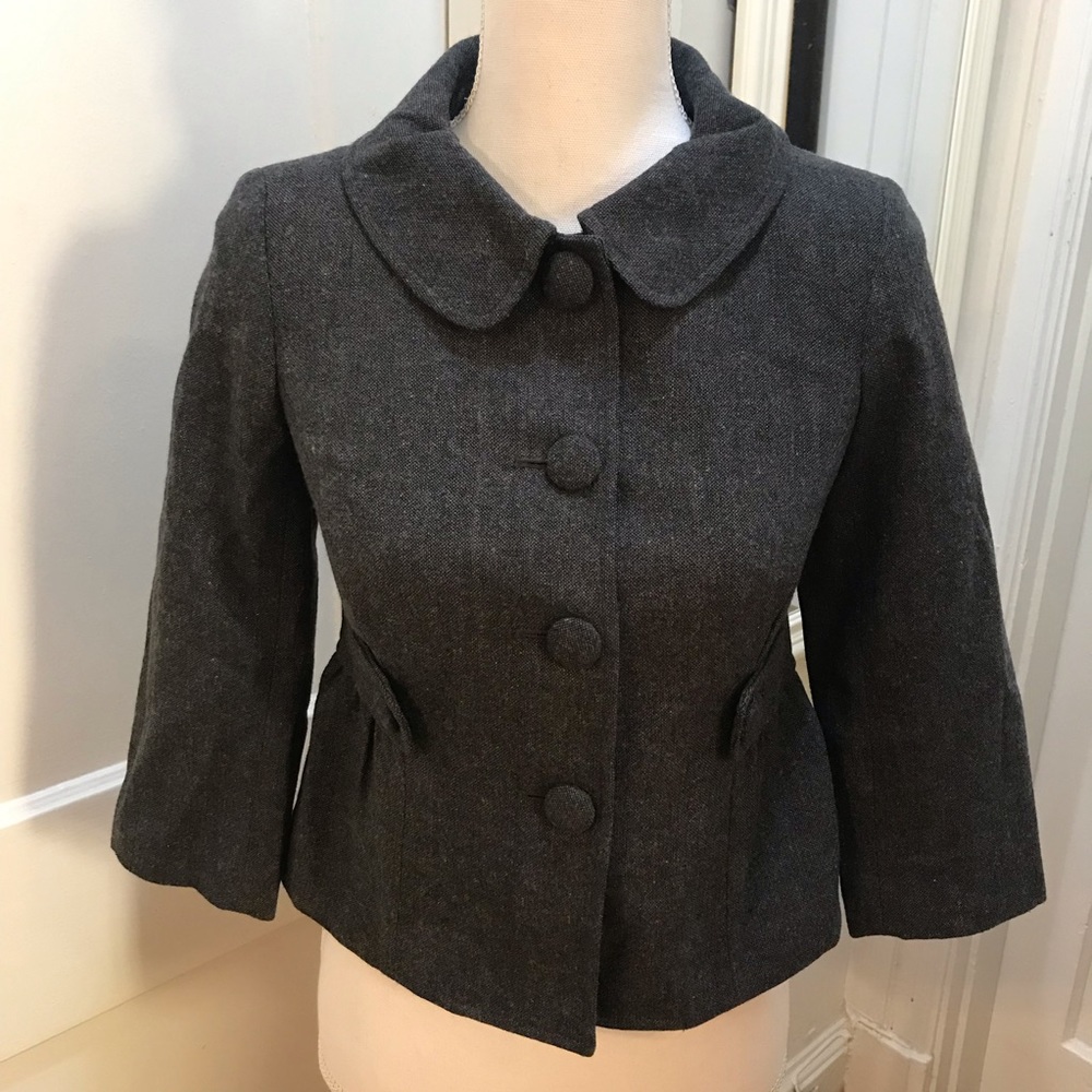 NWT LOFT gray fitted suit jacket, 00P